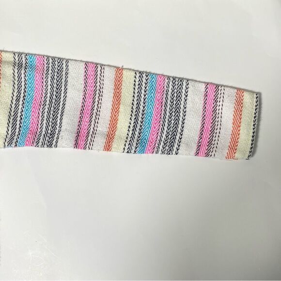 Artesanias Molina Aztec Mexican Striped Pullover Cotton Hoodie Size Medium - Picture 2 of 15